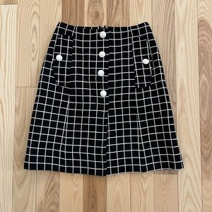 Black & White Check Print Sandra Angelozzi Skirt